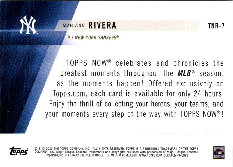 2020 Topps Now Review 2019 Mariano Rivera