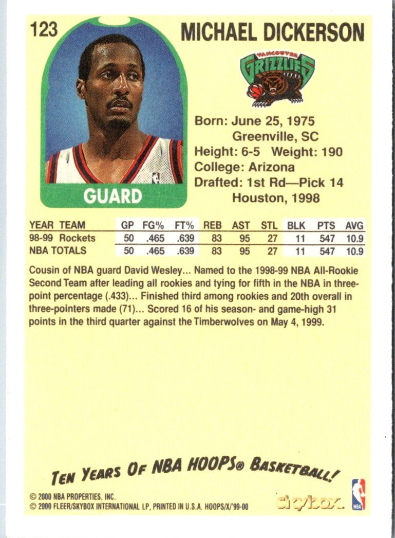 1999 Hoops Decade Michael Dickerson
