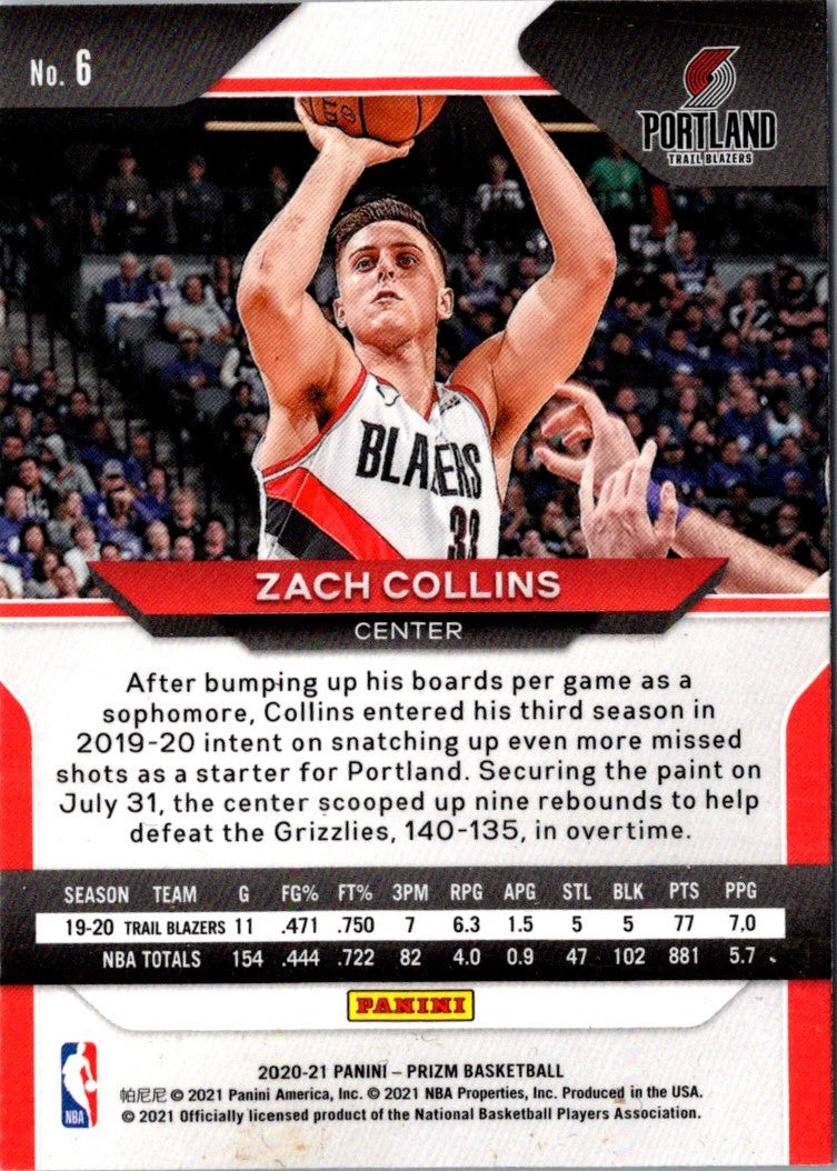 2020 Panini Prizm Prizms Zach Collins