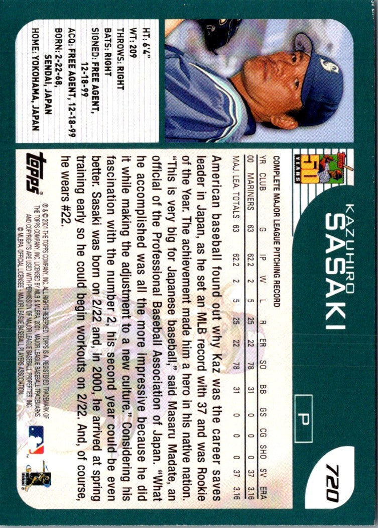 2001 Topps Kazuhiro Sasaki