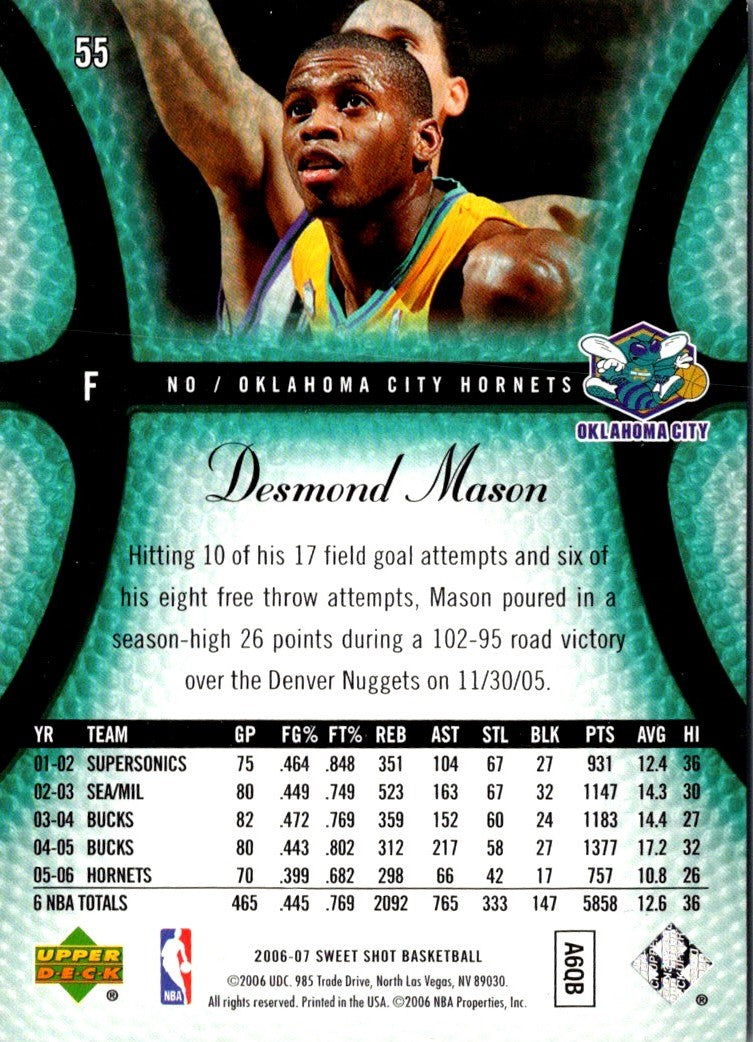 2006 Upper Deck Sweet Shot Desmond Mason