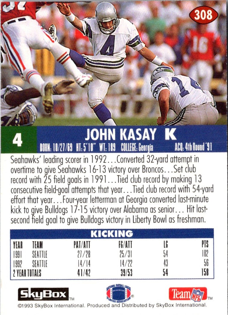 1993 SkyBox Impact John Kasay