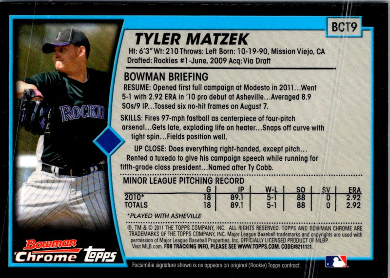 2011 Bowman Chrome Tyler Matzek