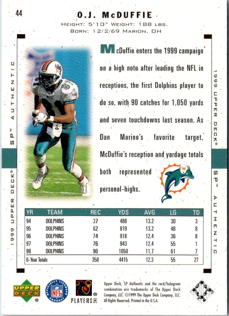 1999 SP Authentic O.J. McDuffie