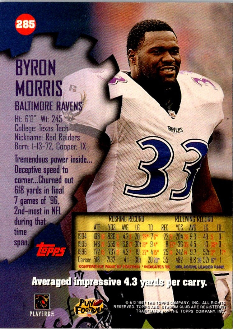 1997 Stadium Club Byron Morris