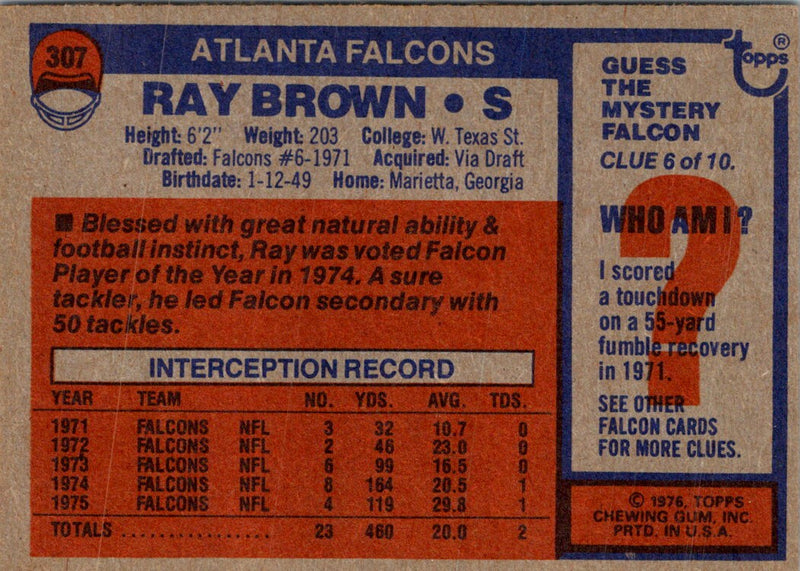 1976 Topps Ray Brown