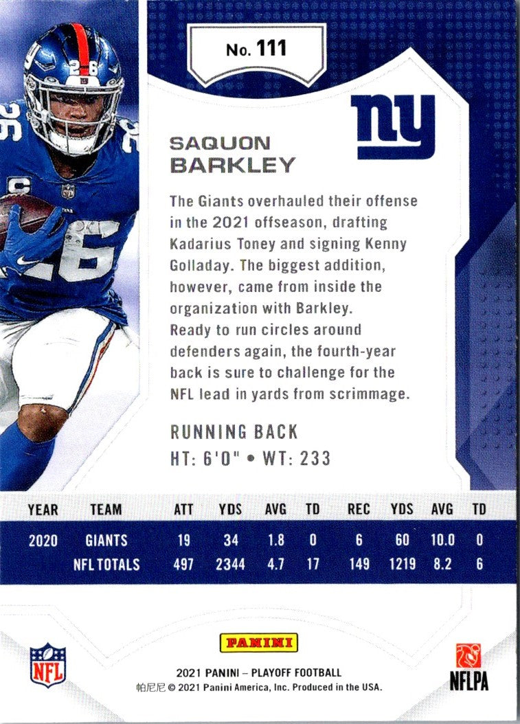 2021 Panini Playoff Saquon Barkley