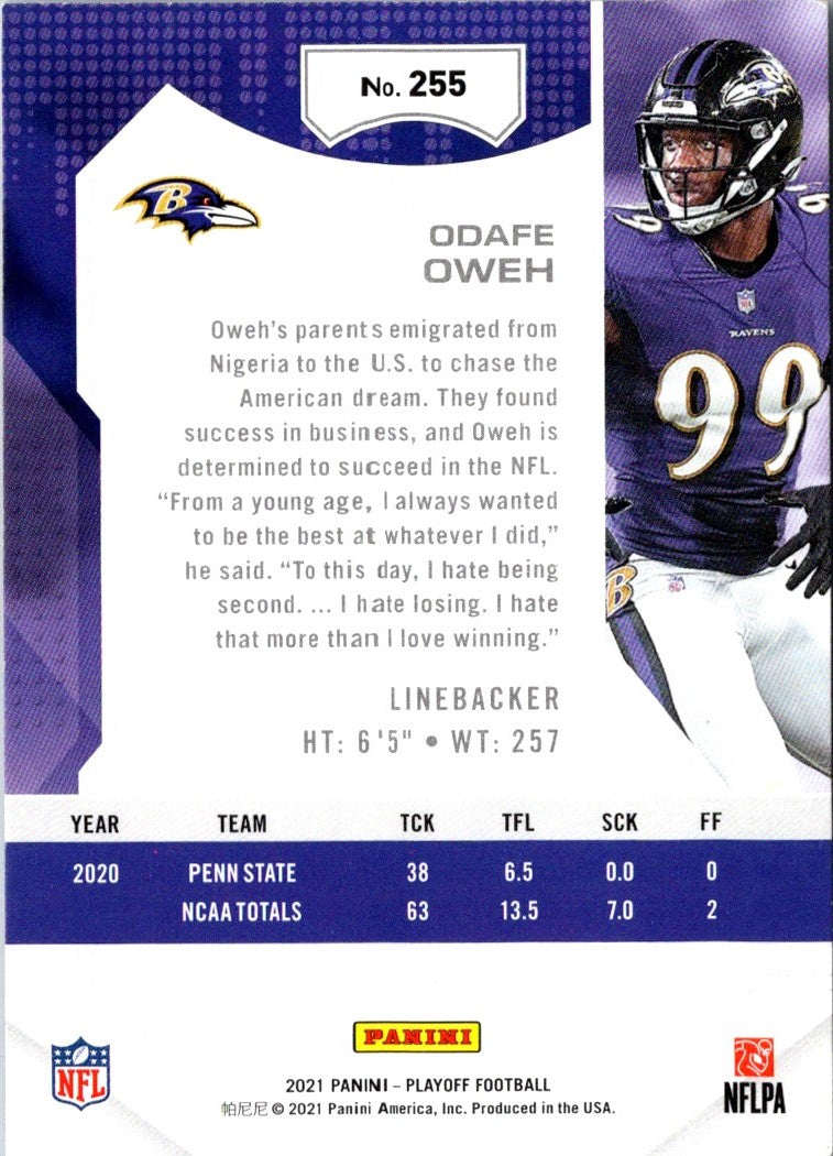 2021 Panini Playoff Kickoff Odafe Oweh