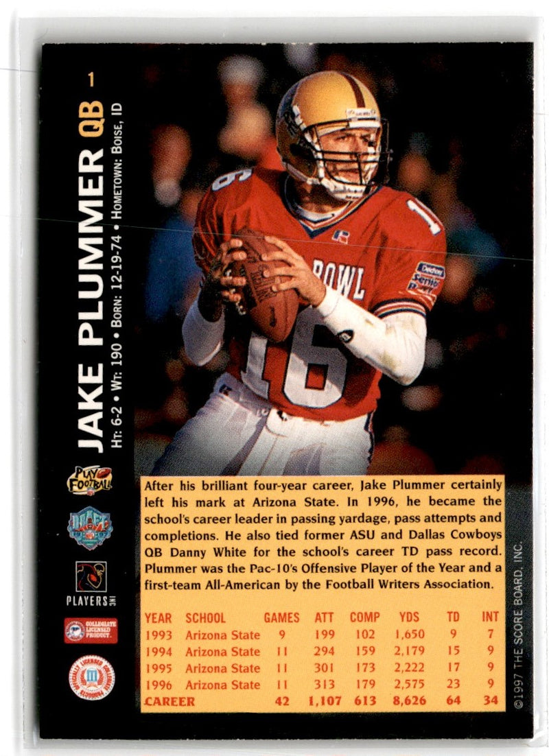 1997 Score Board NFL Rookies Jake Plummer