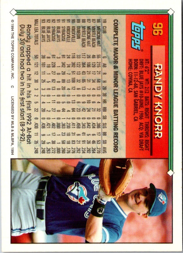 1994 Topps Randy Knorr #96