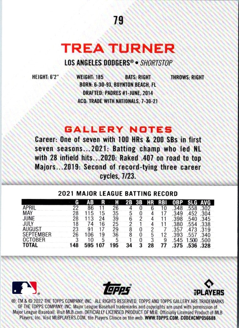 2022 Topps Gallery Trea Turner