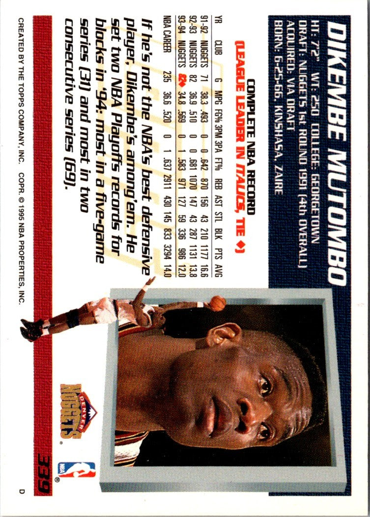 1994 Topps Dikembe Mutombo