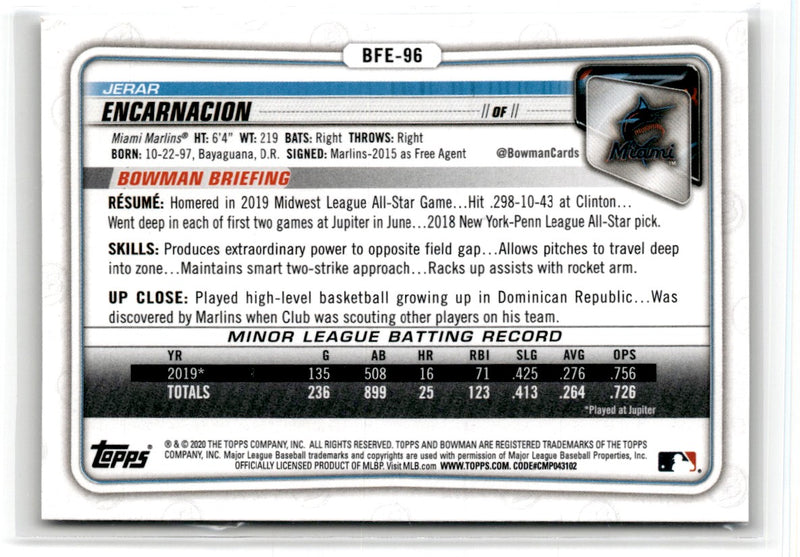 2020 Bowman 1st Edition Jerar Encarnacion