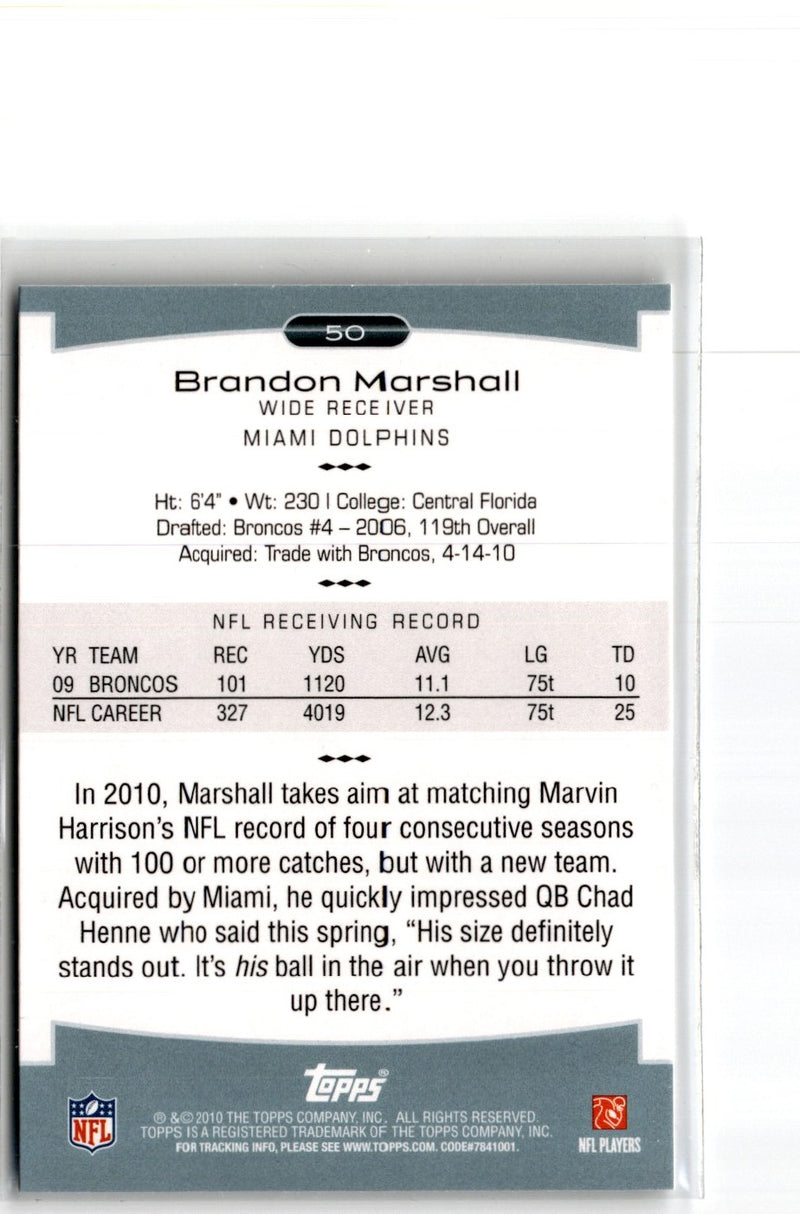 2010 Topps Platinum Brandon Marshall