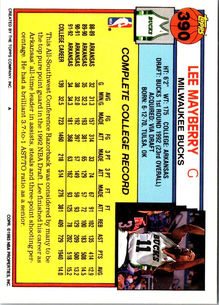 1992 Topps Lee Mayberry