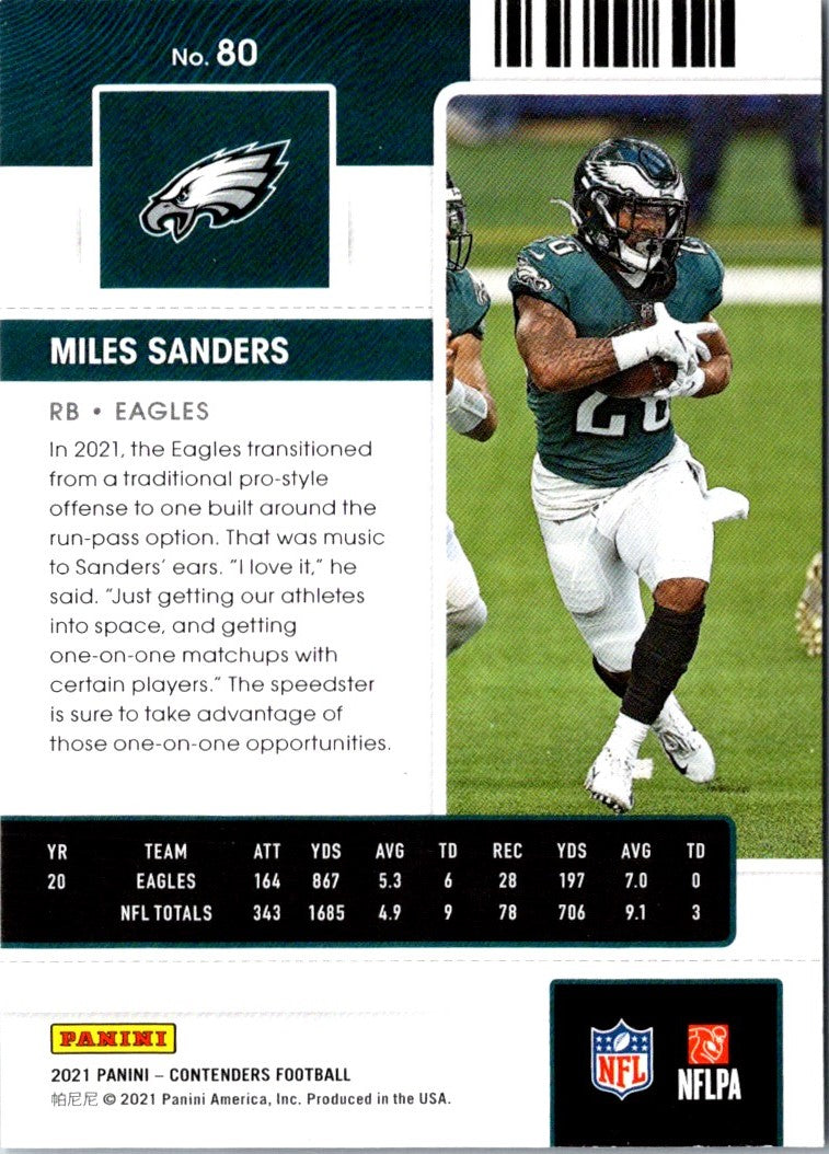 2021 Panini Contenders Miles Sanders