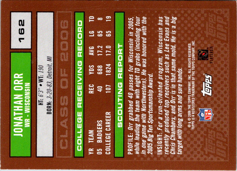 2006 Topps Draft Picks & Prospects Jonathan Orr