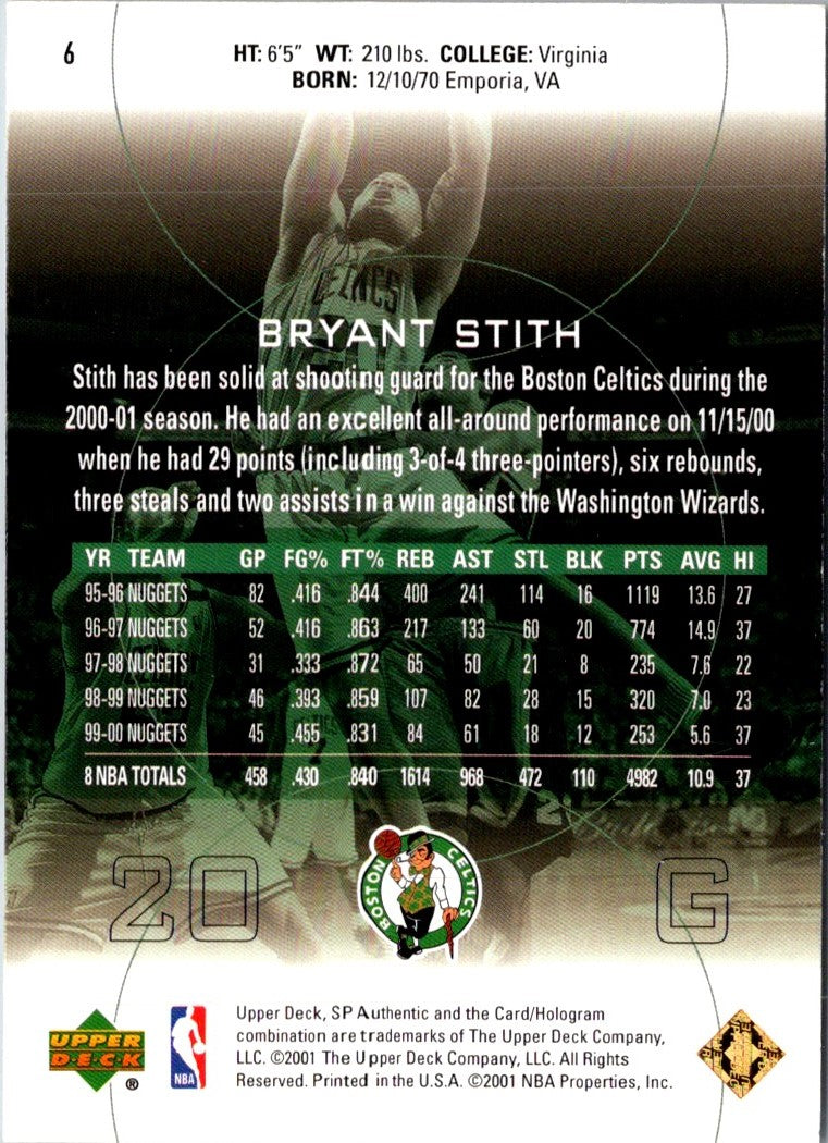 2000 SP Authentic Bryant Stith