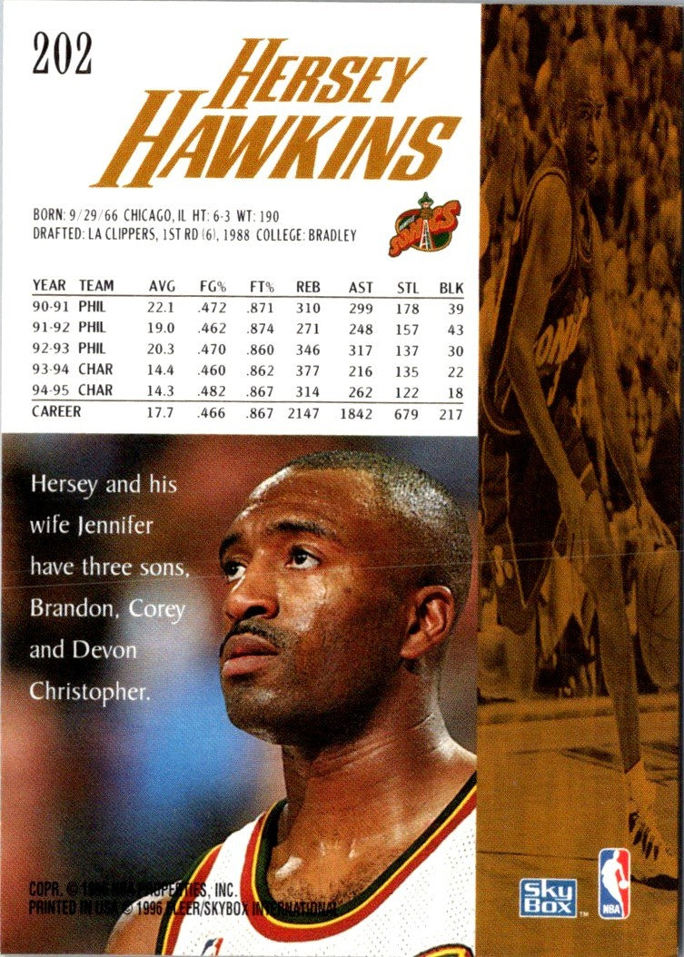 1995 SkyBox Premium Hersey Hawkins