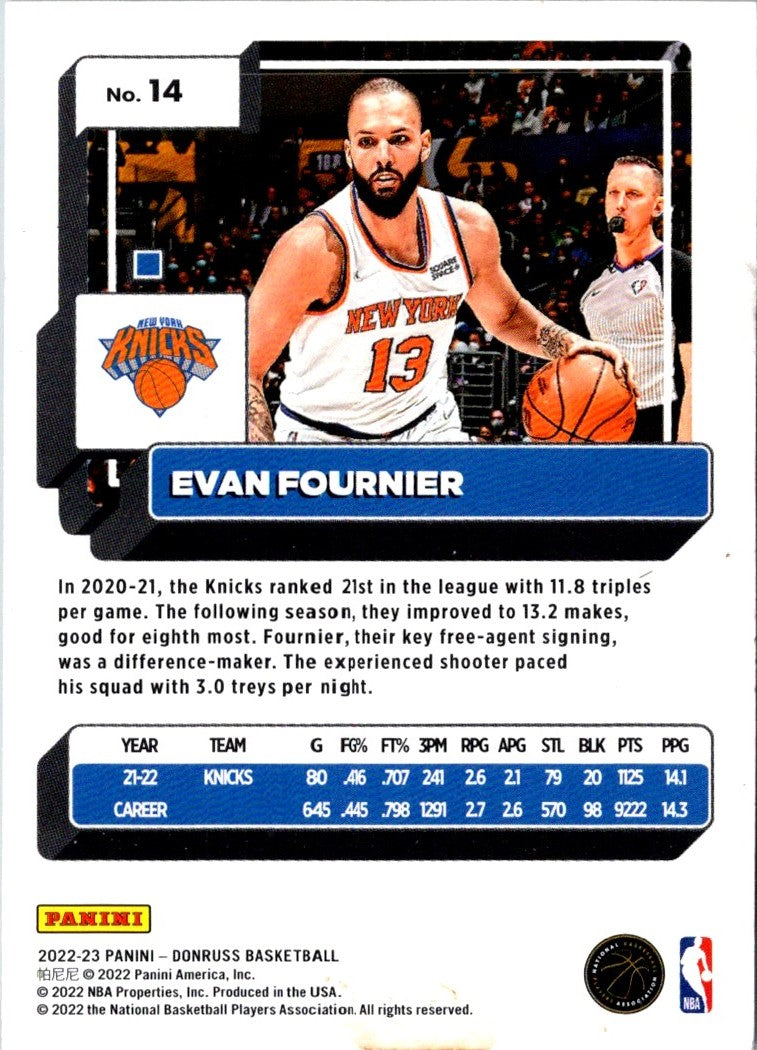 2022 Donruss Evan Fournier