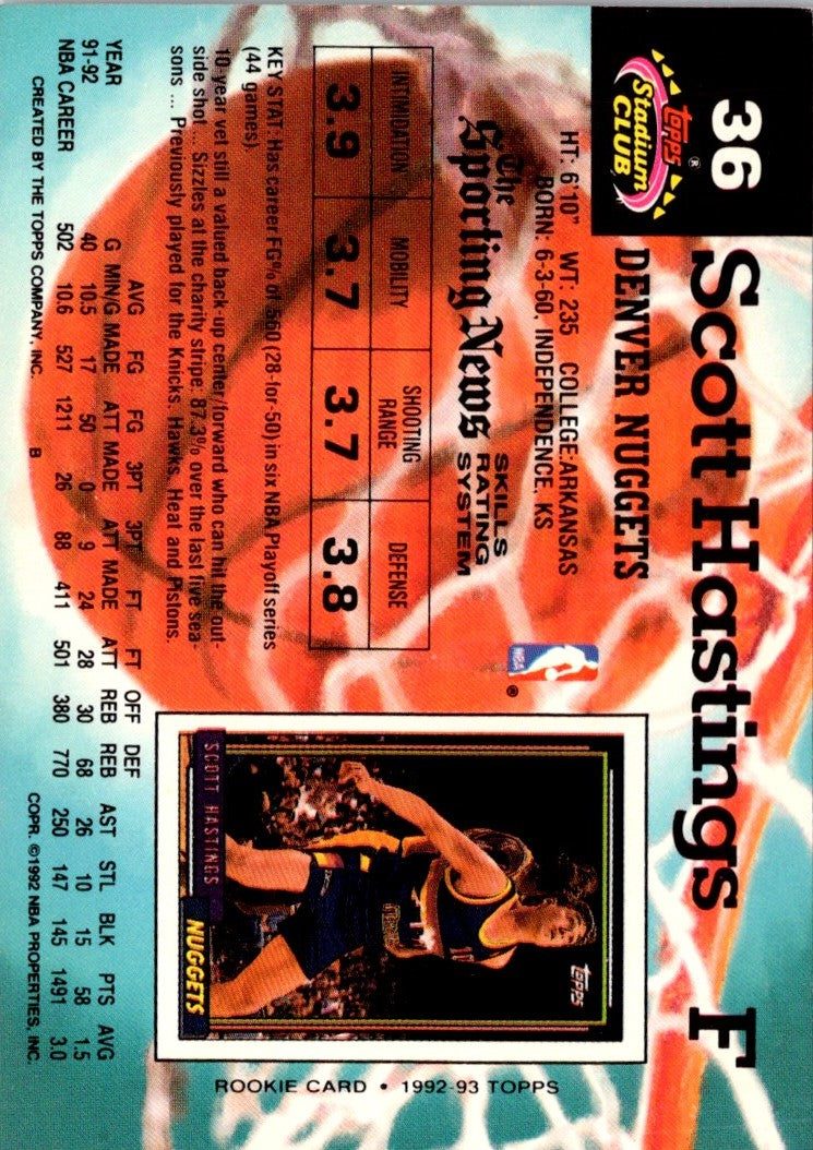 1992 Stadium Club Scott Hastings