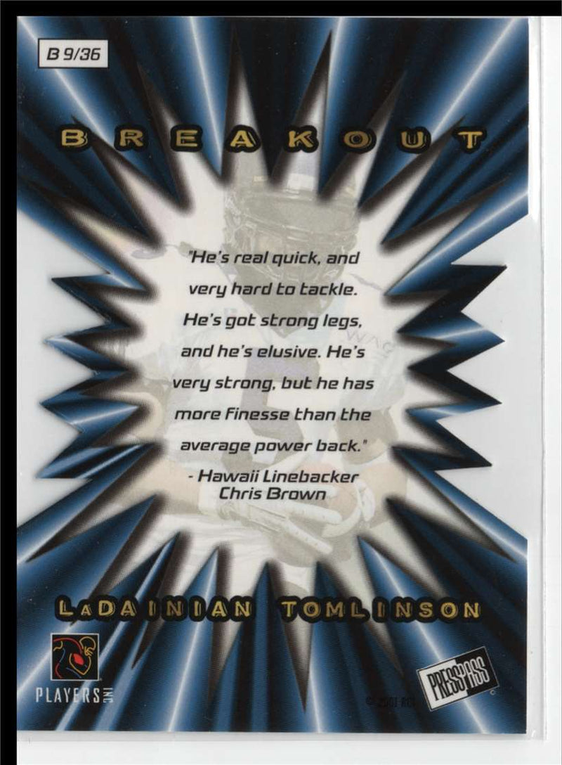 2001 Press Pass Breakout LaDainian Tomlinson