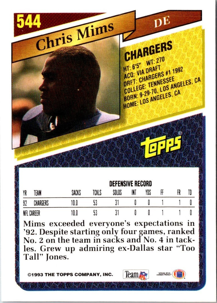 1993 Topps Chris Mims