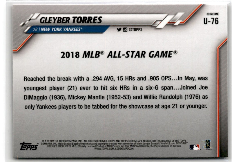 2020 Topps Chrome Update Gleyber Torres