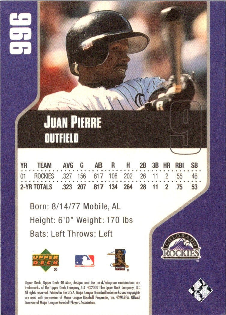 2002 Upper Deck 40-Man Juan Pierre