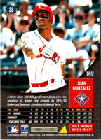 1996 Pinnacle Juan Gonzalez #38
