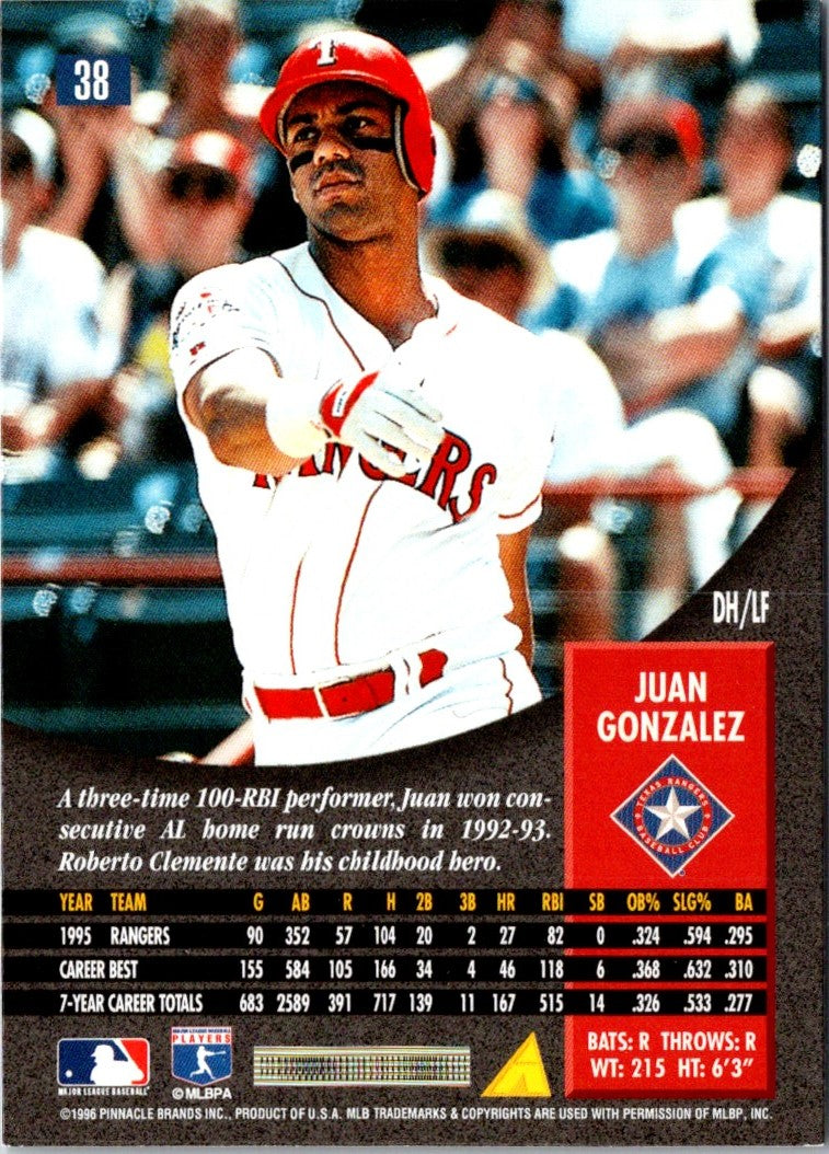 1996 Pinnacle Juan Gonzalez