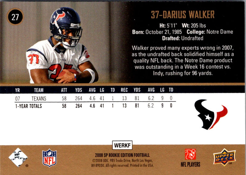 2008 SP Authentic Darius Walker