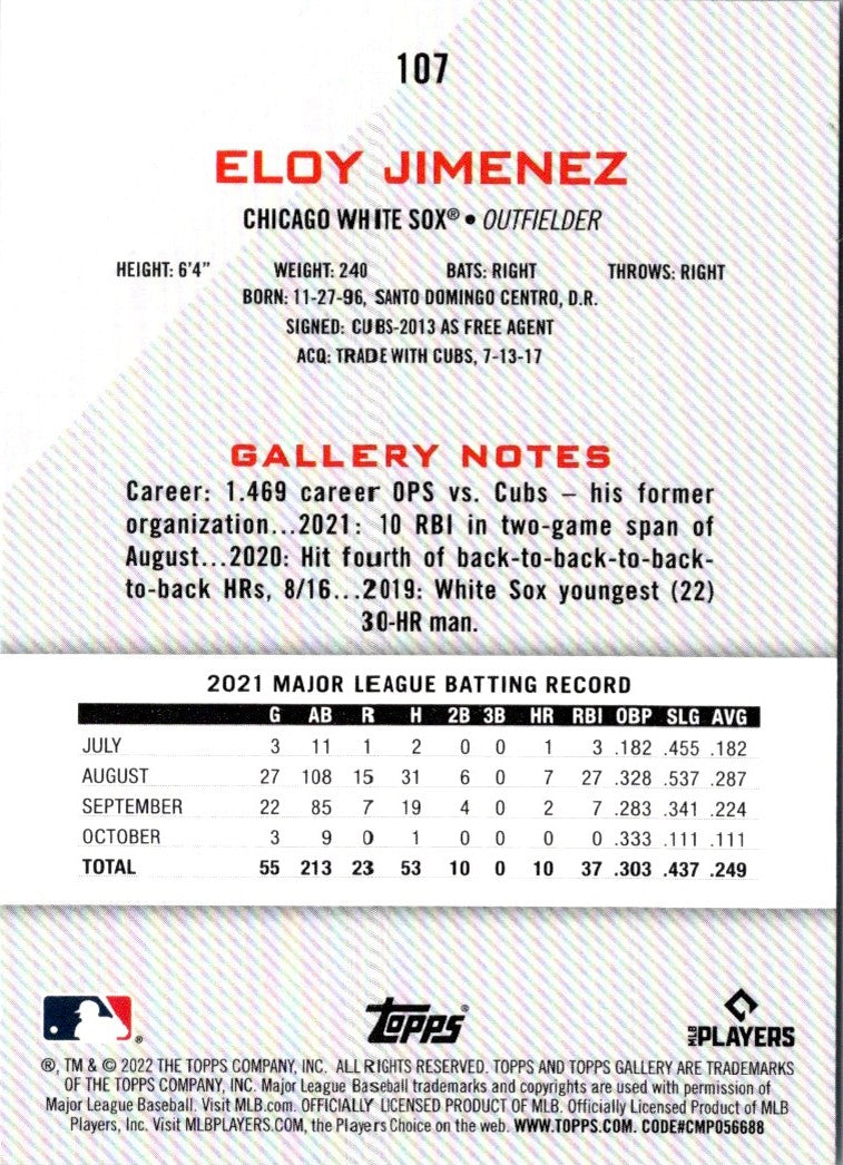 2022 Topps Gallery Eloy Jimenez