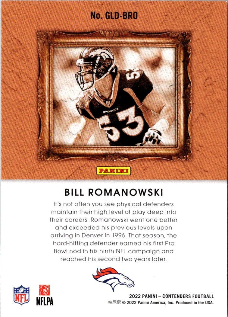 2022 Panini Contenders Gladiators Bill Romanowski