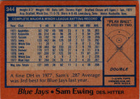 1978 Topps Sam Ewing #344 Rookie
