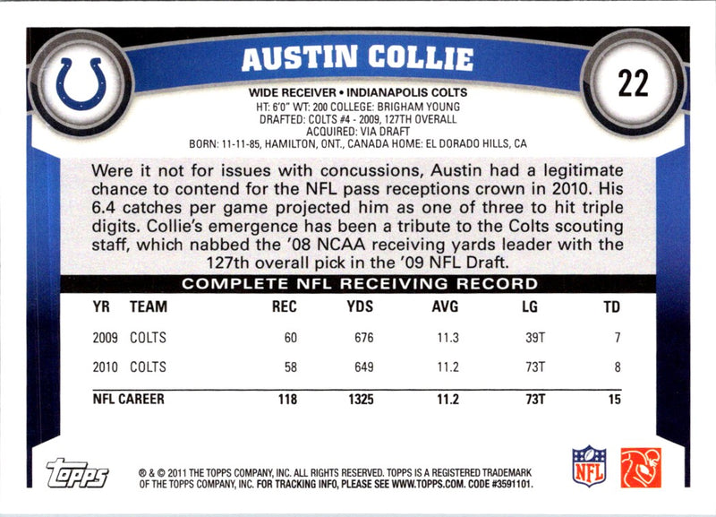 2011 Topps Austin Collie