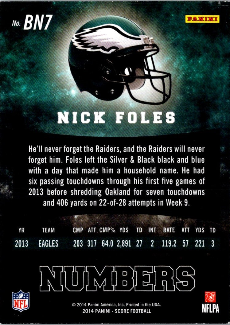 2014 Score Behind Numbers Nick Foles