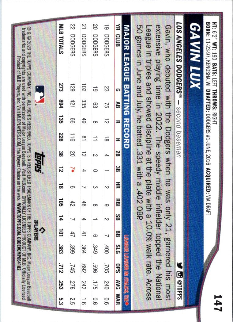 2023 Topps Big League Gavin Lux