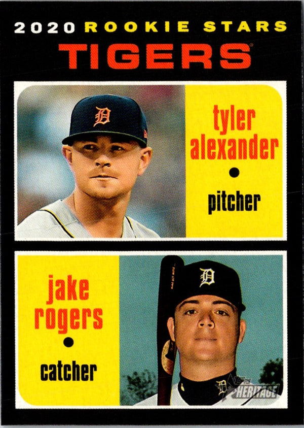 2020 Topps Heritage Tyler Alexander/ Jake Rogers #39 Rookie