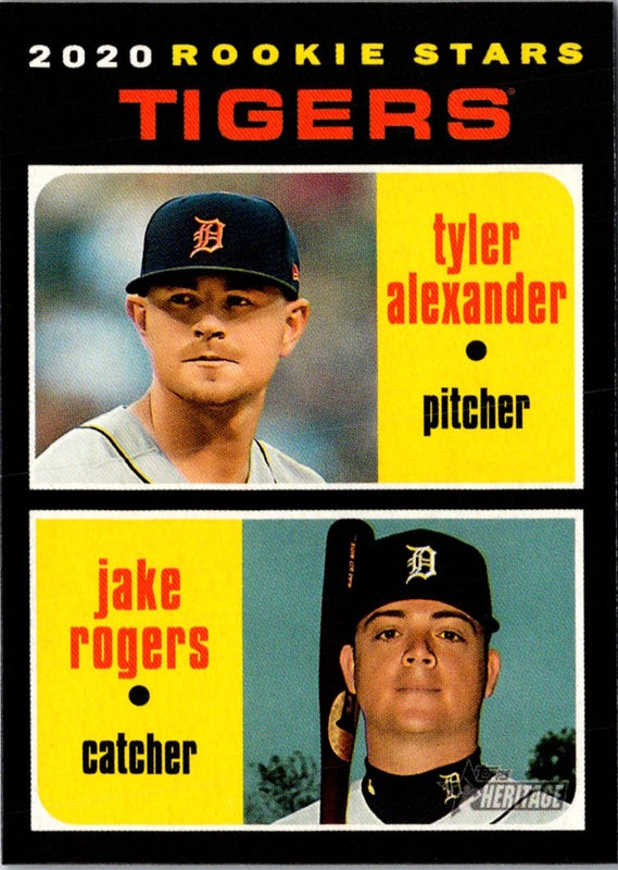 2020 Topps Heritage Tyler Alexander/ Jake Rogers #39 Rookie