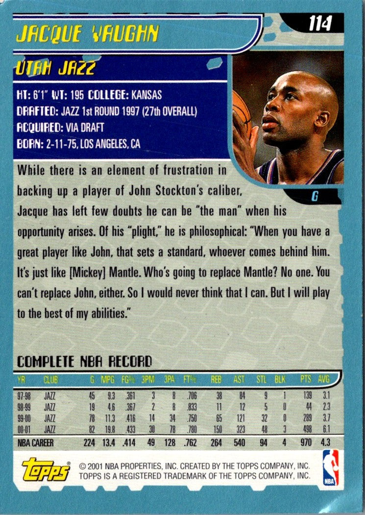 2001 Topps Jacque Vaughn