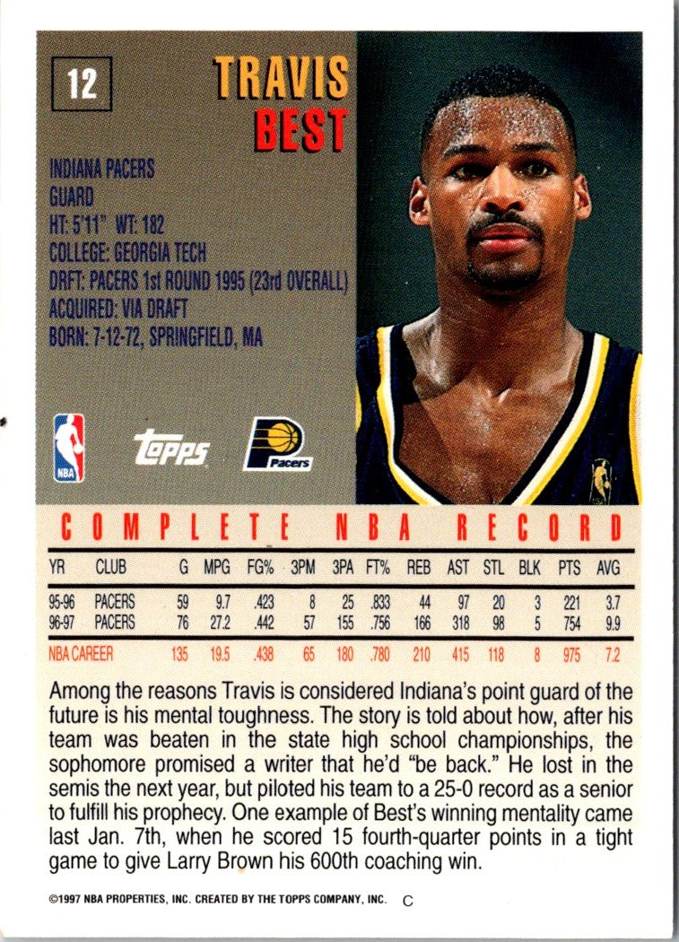 1997 Topps Chrome Refractors Travis Best