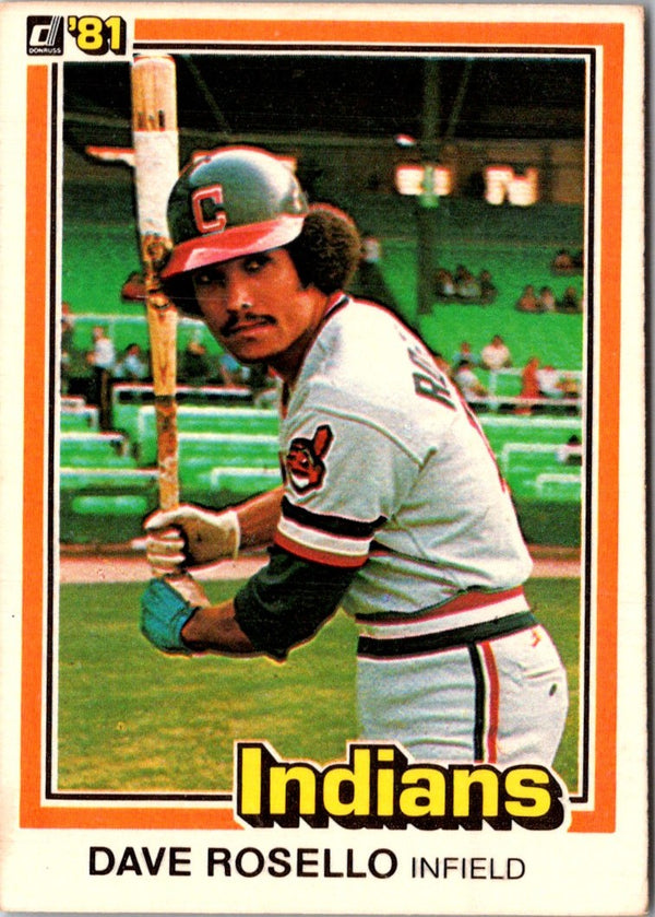 1981 Cleveland Indians Postcards Dave Rosello #26