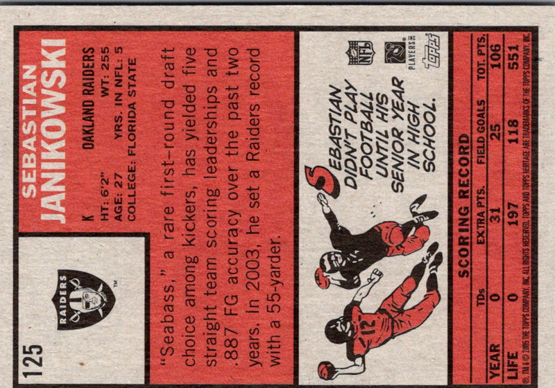 2005 Topps Heritage Sebastian Janikowski