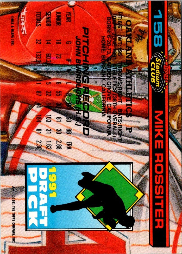 1992 Stadium Club Dome Mike Rossiter