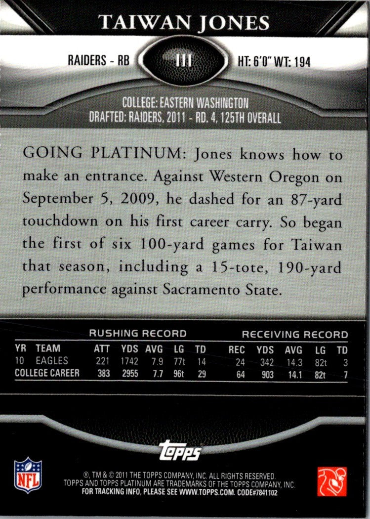 2011 Topps Platinum Taiwan Jones