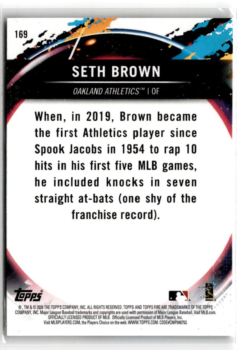 2020 Topps Fire Blue Chip Seth Brown