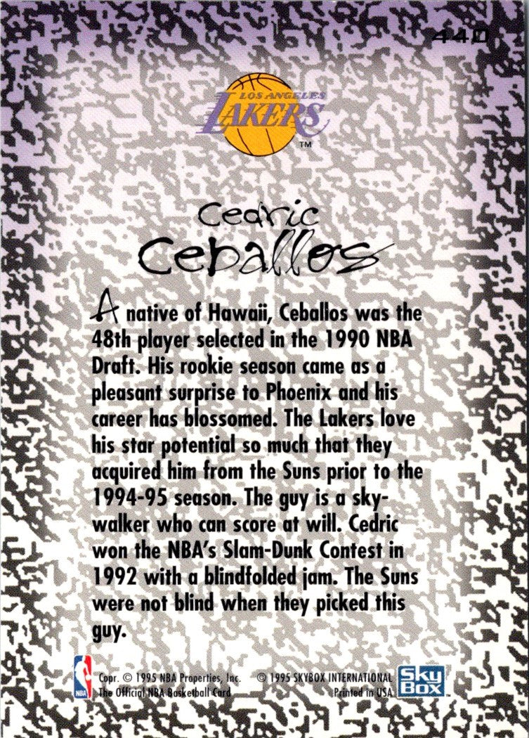 1995 SkyBox Cedric Ceballos