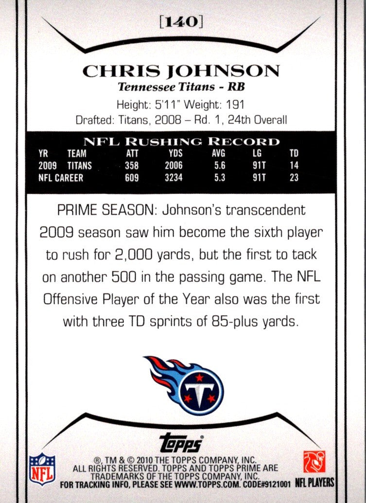 2010 Topps Prime Chris Johnson