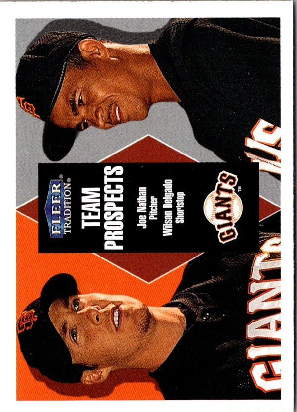 2000 Fleer Tradition Joe Nathan/Wilson Delgado #364